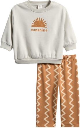 Next Sunshine Sweatshirt & Print Pants Set in Orange Multi at Nordstrom, Size 9-12M