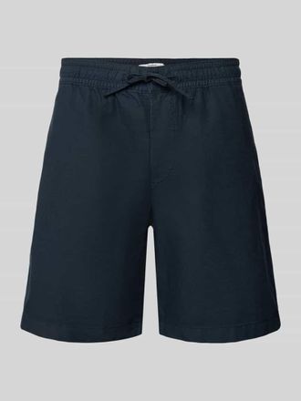 Pepe Jeans London Relaxed Fit Chinoshorts aus Baumwoll-Leinen-Mix in Marine, Gr&ouml;&szlig;e 30