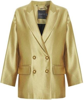 Exquise Adale Wrap Front Blazer in Gold at Nordstrom, Size Xx-Large
