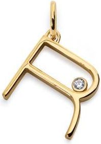 Monica Vinader Lab Grown Diamond Initial Pendant in 18K Gold Vermeil /Diamond at Nordstrom