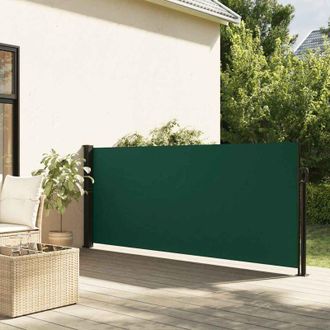 vidaXL Toldo Lateral Retr&aacute;ctil Verde Oscuro 117x300 Cm Vidaxl