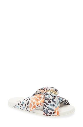 Fendi Feel Knotted Slide Sandal in White at Nordstrom, Size 11.5Us