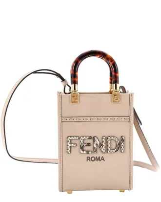 Fendi Fendi Sunshine Shopper Tote With Snakeskin Mini (Authentic Pre-Loved)