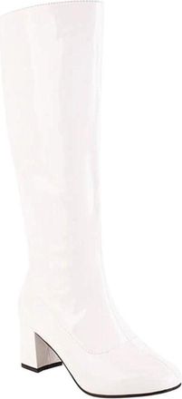 Generic Women Knee High Pu Leather Boots Side Zip Round Toe Square Heel Elegant Party Holiday Long Boot