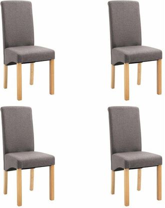 vidaXL Sillas De Comedor 4 Unidades Tela Gris Taup&eacute; Vidaxl
