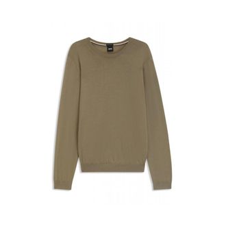 HUGO BOSS Truien & Vesten, Heren, Groen, L, Rondgebreide trui