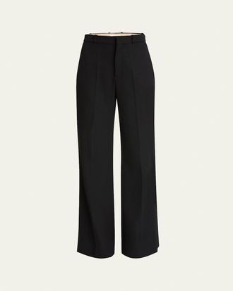 パンツ Chloe Brown Flared Checkered Wool Trousers Chloé Brown flared checkered wool trousers | TheDoubleF