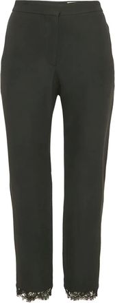 Alexander McQueen Pantaloni con bordo in pizzo - Nero