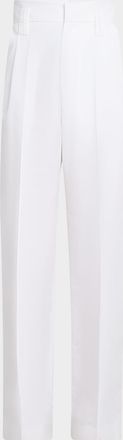 Dice Kayek High-Rise Cotton Gabardine Wide-Leg Pants
