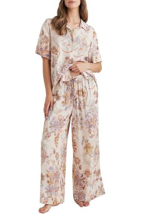 Papinelle Sleepwear Coco Floral Pajamas in Cream at Nordstrom, Size X-Large