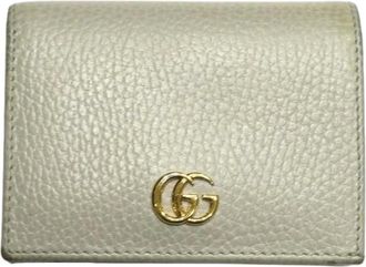 Gucci Pre-owned Wallets, female, Gray, Size: ONE SIZE Pre-owned Marmont Leather Wallet