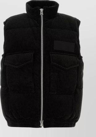 sacai corduroy high collar down jacket