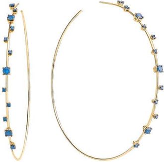 Lana Jewelry Solo Blue Diamond Hoop Earrings in Yellow Gold at Nordstrom