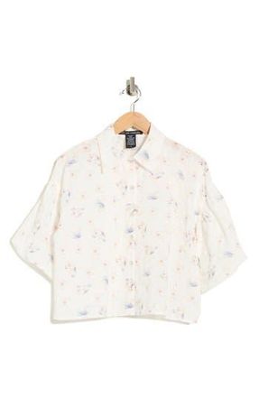 Forgotten Grace Puff Sleeve Print Top in Ivory at Nordstrom Rack, Size X-Large