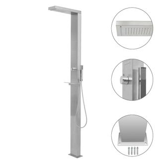 vidaXL Ducha De Exterior De Acero Inoxidable Cuadrada Vidaxl