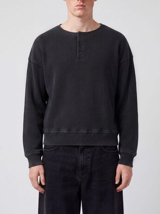 Our Legacy Crewneck Cotton Sweatshirt with 3-Buttons and Dropped Shoulders