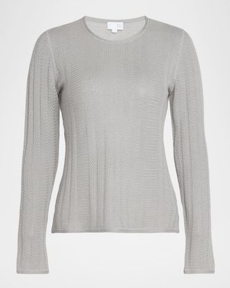 TSE Superfine Cashmere Mesh Crewneck