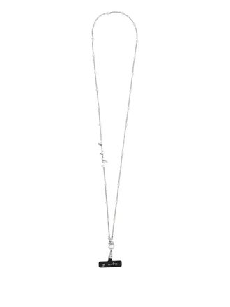 agn&egrave;s b. Canopy pearl phone strap - women - stainless steel - One Size - Silver