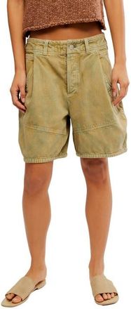 Free People Wild Rebel Barrel Shorts in Outlaw Taupe at Nordstrom, Size 10