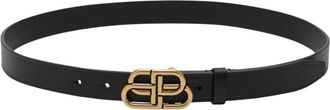 Balenciaga BB Dunne Riem - Dames - Riemen - Zwart - 75 CM - Leer - Accessoires