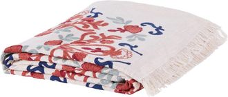 Maisons du monde Manta de algod&oacute;n con bordado multicolor 130x170 cm