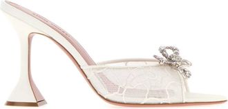 Amina Muaddi Rosie Mules - female - Amina Muaddi - Heeled Mules - White - 5 UK - Shoes