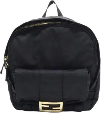 Fendi Pre-owned Nylon Backpack - Dames - Vintage Rugzakken - Zwart - ONE Size - Nylon - Vintage
