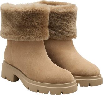 Stuart Weitzman Hudson Suede & Shearling Bootie