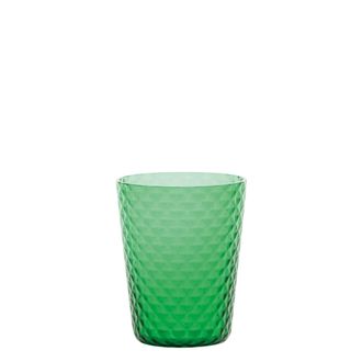 Zafferano Zafferano Set 6 Bicchieri Tumbler Collezione Isolano In Vetro Soffiato A Mano Color Verde Con Lavorazione Effetto Diamantato, Alta Qualit&agrave; Artigianale