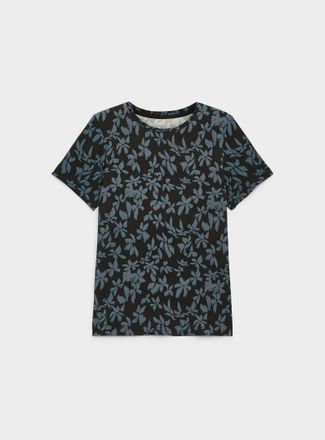 Contemporaine Womens Patterned flowy crew-neck T-shirt