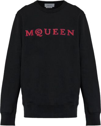 Alexander McQueen embroidered long-sleeves sweater - men - Cotton - XXXL - Black