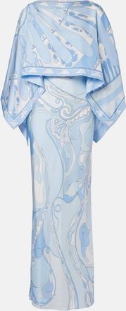 Pucci Orchidee Soleil silk gown and cape set