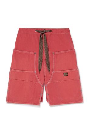 KAPITAL Easy Straight-Leg Cotton-Twill Drawstring Shorts