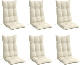 vidaXL Cojines De Silla Respaldo Alto 6 Uds Tela Oxford Color Crema Vidaxl