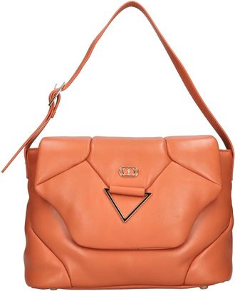 La Carrie Lea Gevulde Leren Tas - Dames - Schoudertassen - Oranje - ONE Size - Leer - Tassen