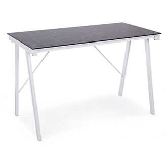 BIZZOTTO Scrivania moderna Young porta pc da ufficio e cameretta in vetro 113 cm -Smoke