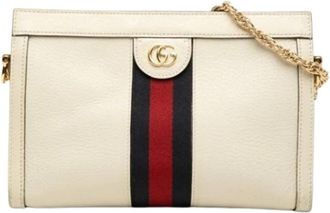 Gucci Pre-owned GG Marmont Schoudertas - Dames - Vintage Schoudertas - Beige - ONE Size - Leer - Vintage
