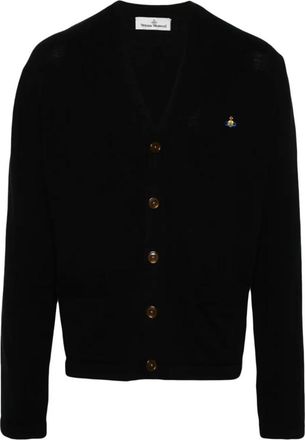 Vivienne Westwood Zwarte biologisch katoenen vest met Orb-logo - Heren - Vesten - Zwart - L - Katoen - Truien & Vesten