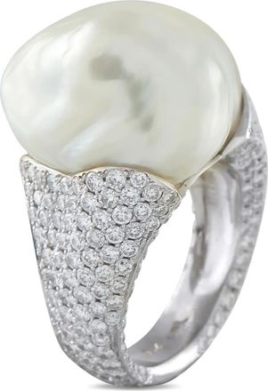 Yvel Anello con perla barocca e diamanti - Argento