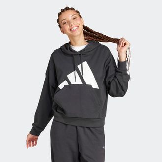 adidas Kapuzensweatshirt ADIDAS SPORTSWEAR W BL FT HD, Damen, Gr. XL, schwarz-weiss (schwarz, wei&szlig;), Obermaterial: 55% Baumwolle, 36% Polyester, 9% Viskose, 