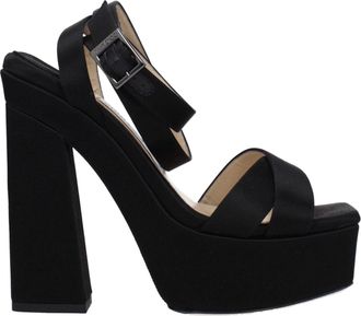 Jimmy Choo London Black Satin Platform Womens Sandals