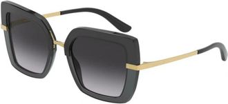 Dolce & Gabbana Zonnebrillen Half Print DG 4375 - Dames - Zonnebrillen - Zwart - 52 MM - Accessoires