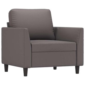 vidaXL Sill&oacute;n Cuero Sint&eacute;tico Gris 60 Cm Vidaxl