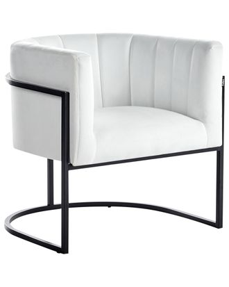 Beliani Sill&oacute;n terciopelo blanco