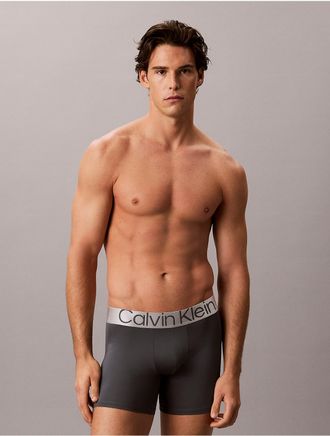 Calvin Klein Mens Microfiber Stretch Steel Boxer Brief - Grey - S