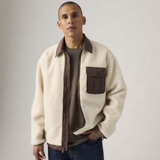 Levi's Joonie Sherpa Jacket - Mens - XL - Neutral / Oatmeal