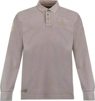 La Martina Polo Byron a maniche lunghe con bottoni - Grigio