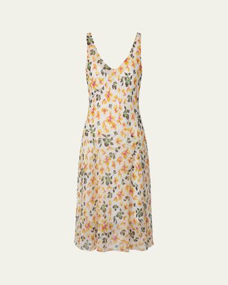 Diane Von F&uuml;rstenberg Jules Shimmer Floral-Print Midi Dress