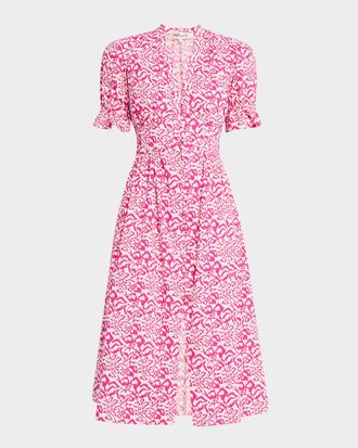[ DIANE von FURSTENBERG ] フローラルコットンマキシドレス Diane von Furstenberg Kason floral maxi dress Diane von