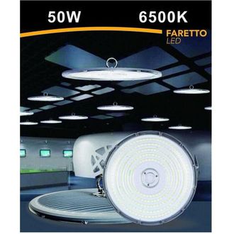 Trade Shop Trade Shop Traesio - Trade Shop - Faro Led Slim Industriale 50 W Ufo Lampada Riflettore Ip65 Luce Fredda He02-50w